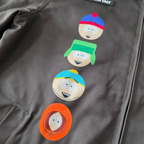 Members Only X South Park Limited Edition Jacket Dark Green Full Zip Collared M - Picture 5 of 10
